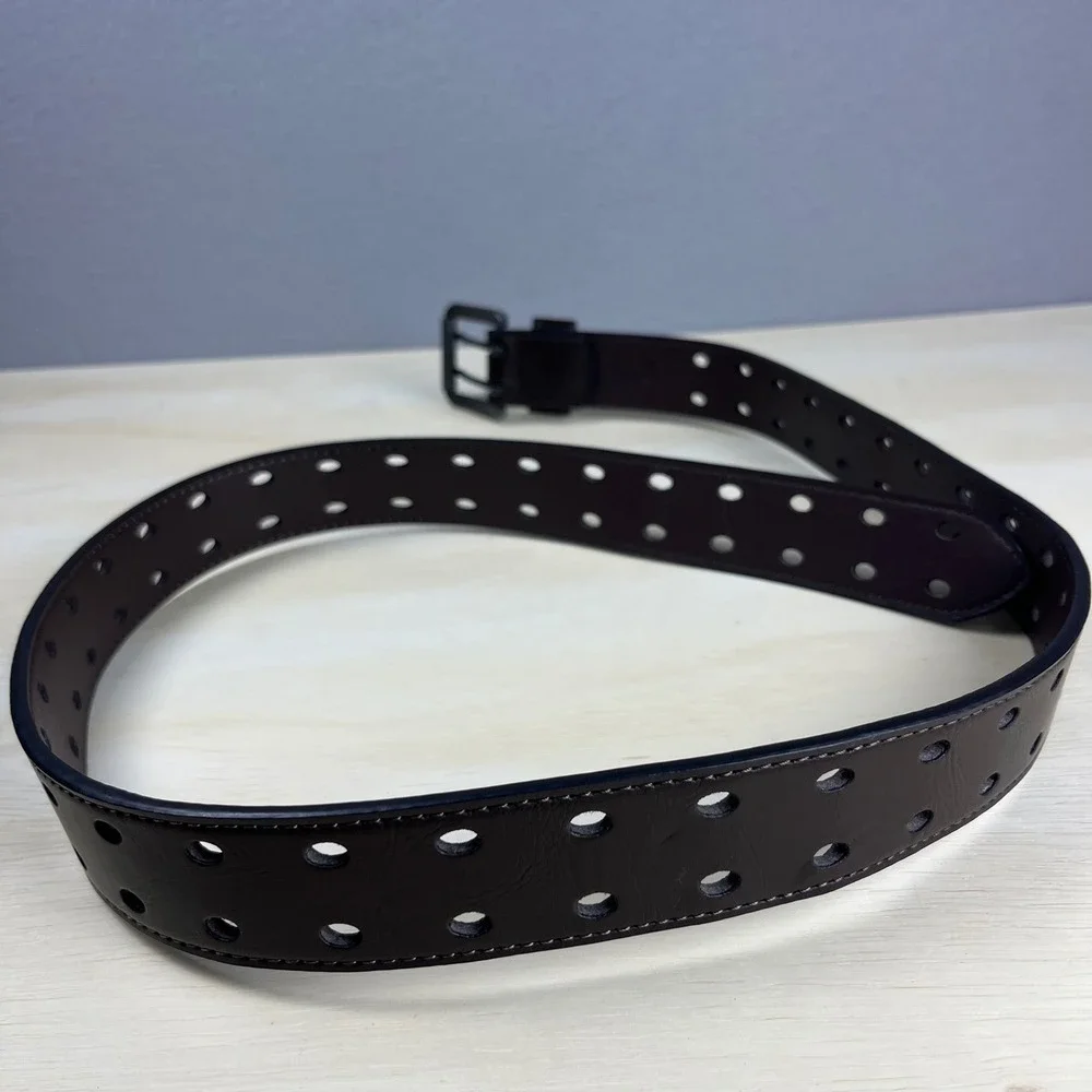 Mossy Oak Mens Brown Bonded Leather Double Prong Belt 36-38 B1008891FD